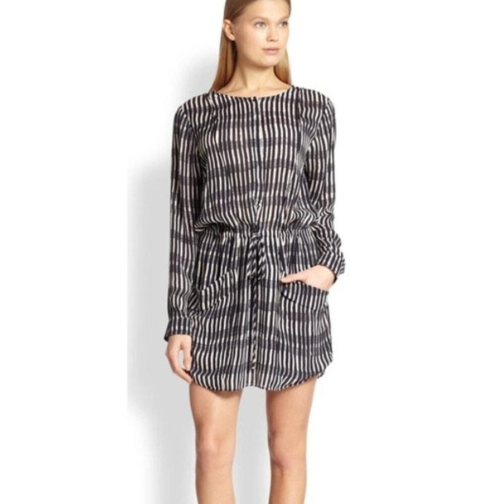 ALC Simona Silk Long Sleeve Mini Dress Size Small